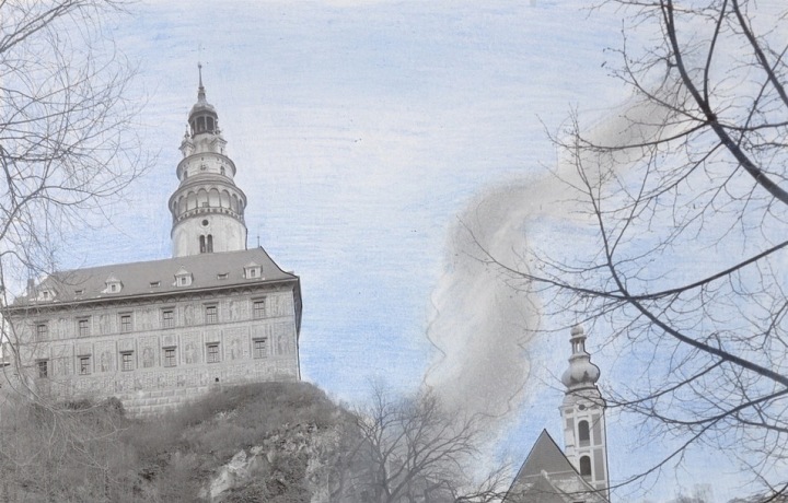 Normal life in the streets of Český Krumlov