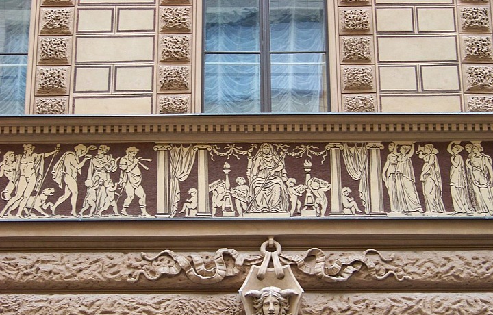 Sgraffito on the Bohuslav Schnirch house