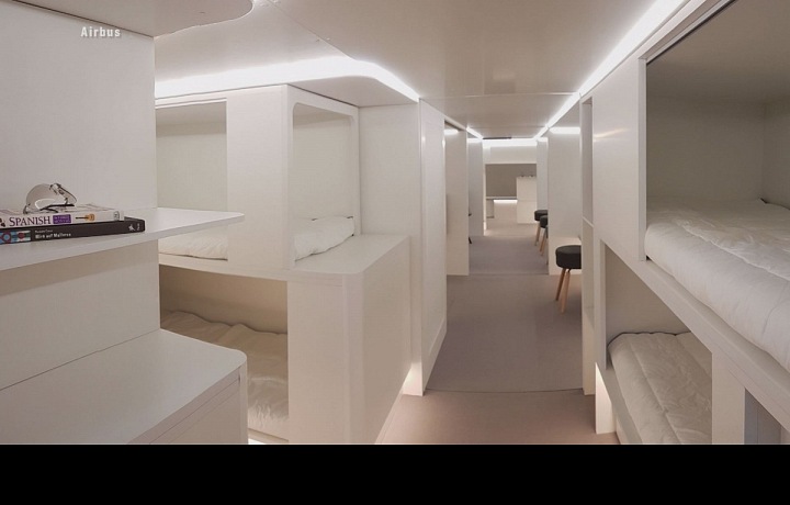 Sleeping modules in Airbus A330