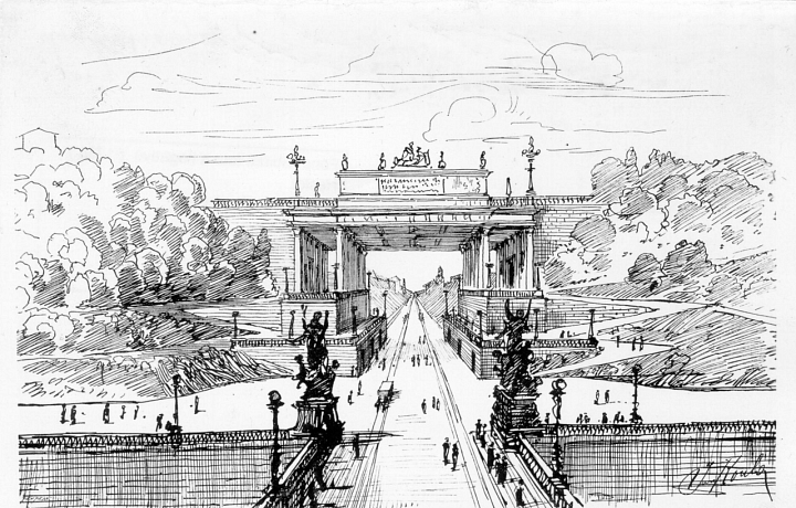 Jan Koula - Proposal for the footing of the slope of Letná