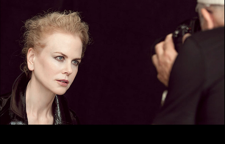 Peter Lindbergh při fotografování Nicole Kidman