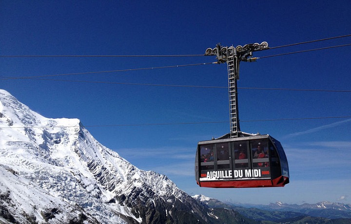 Cableway to Aiguille du Midi