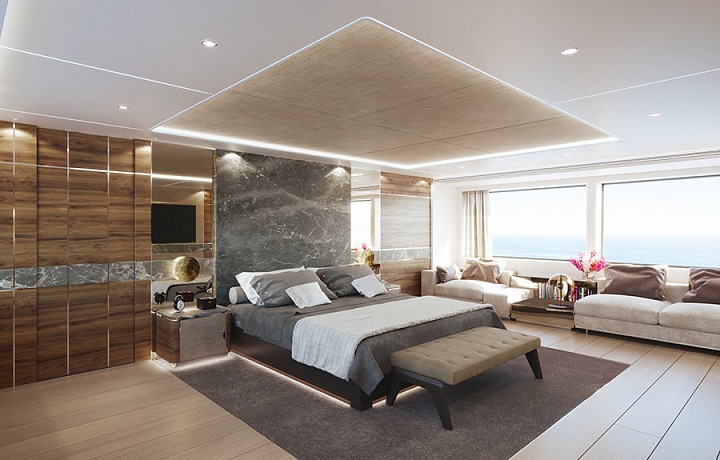 Cool interior of Rosetti yacht - concept