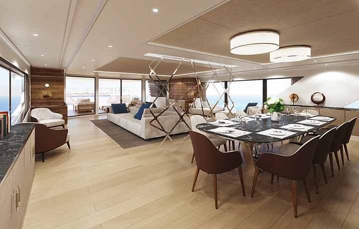 Cool interior of Rosetti yacht - concept