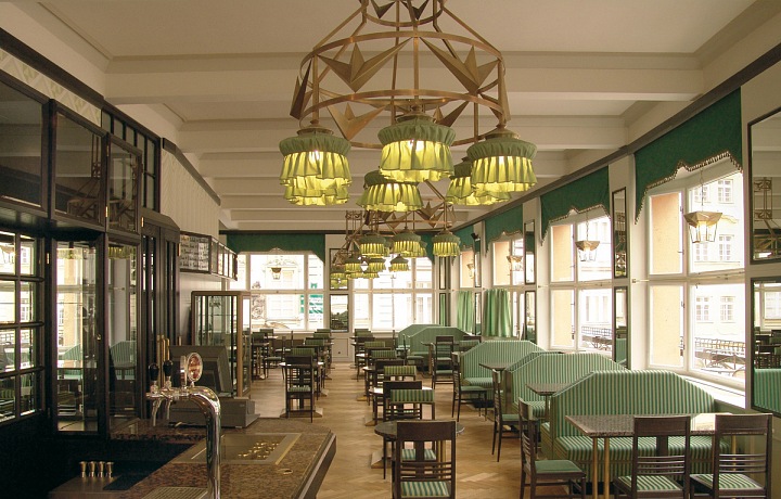 The interior of the café