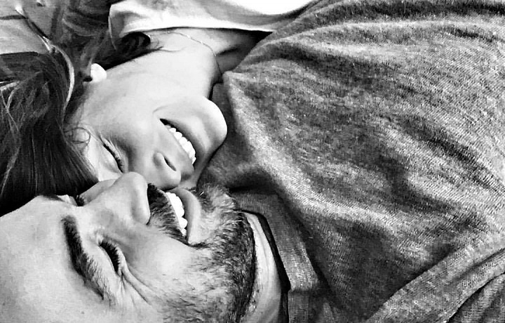 Veronika Arichteva with husband