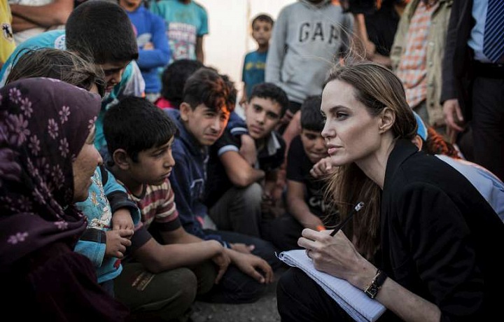Angelina Jolie at the mission
