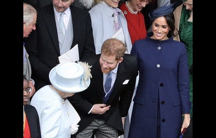 Meghan with Elizabeth II