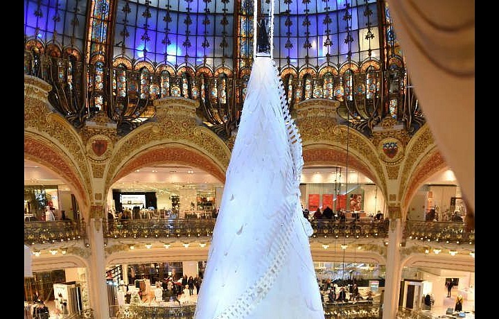 Vánoční strom v Galerii Lafayette
