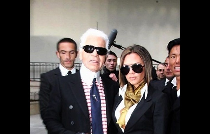 Karl Lagerfeld and Victoria Beckahm