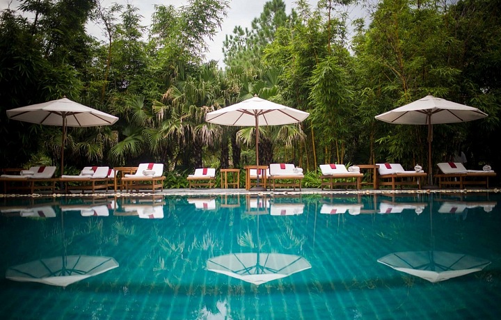 Luxury swimming pool of the resort