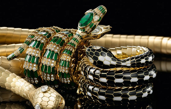 Gold and diamond snake