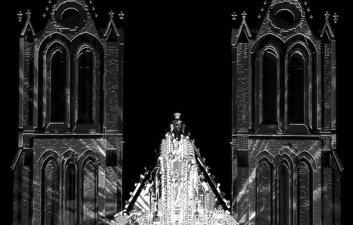 Video mapping, náměstí Míru