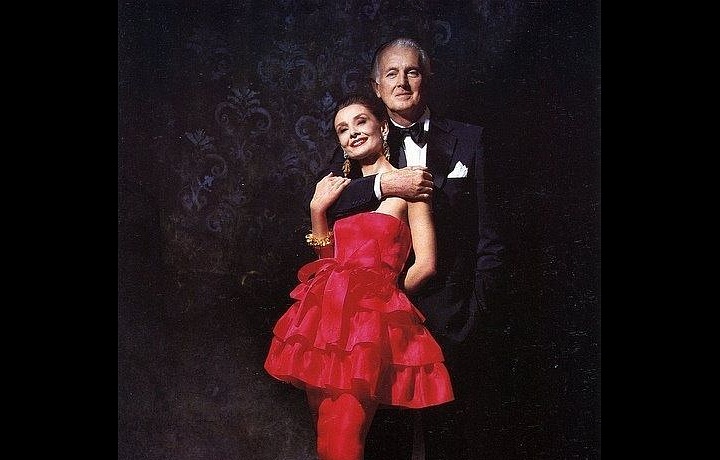 Hubert de Givenchy with his muse Audrey. 