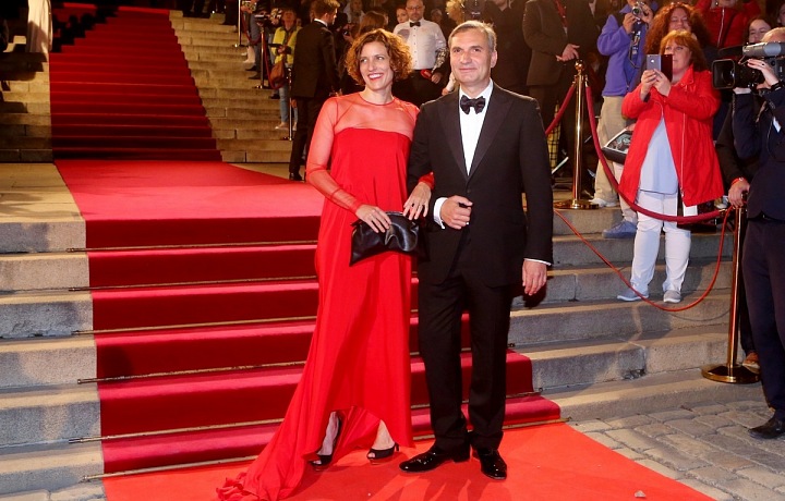Jiří Macháček with wife