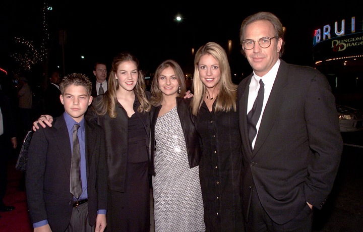 Kevin Costner and part of his family