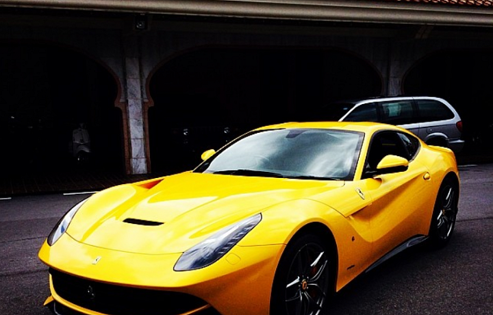 Ferrari Berlinetta, one of his family's car