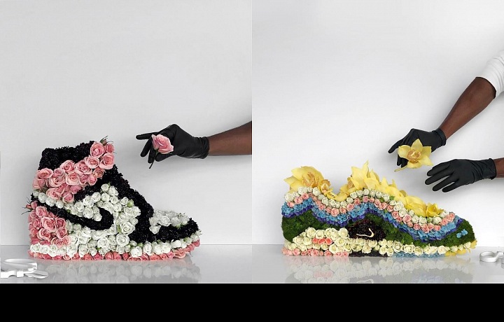 Mr. Flower Fantastics with his work