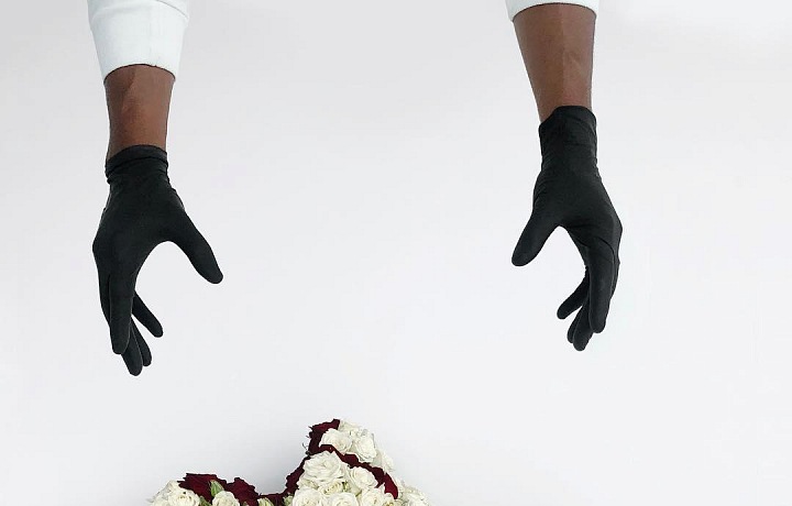 Mr. Flower Fantastics with his work