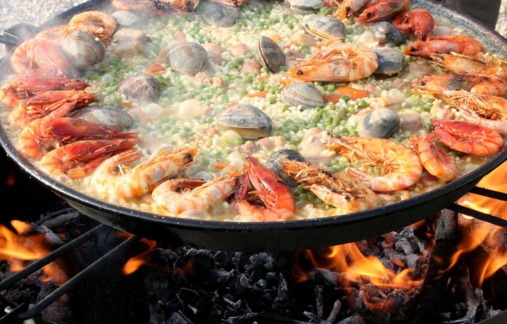 Spanish paella with saffron
