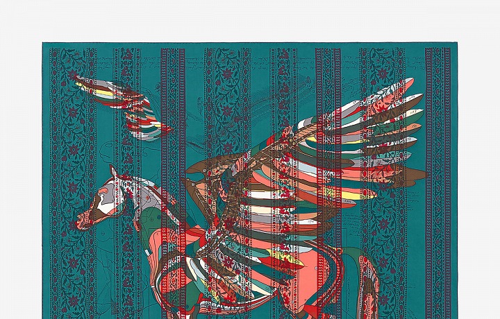Paegas on Hermès luxury scarf