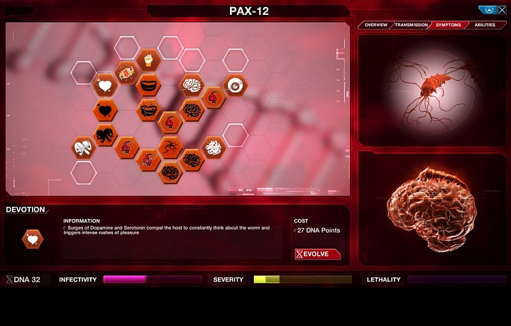 In the game you decide on mutations of the virus and its ability to spread