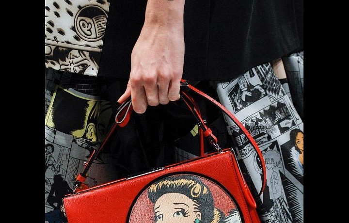 A distinctive red Prada