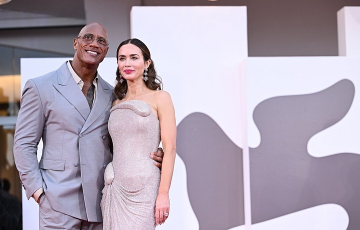 Emily Blunt and Dwayne Johnson