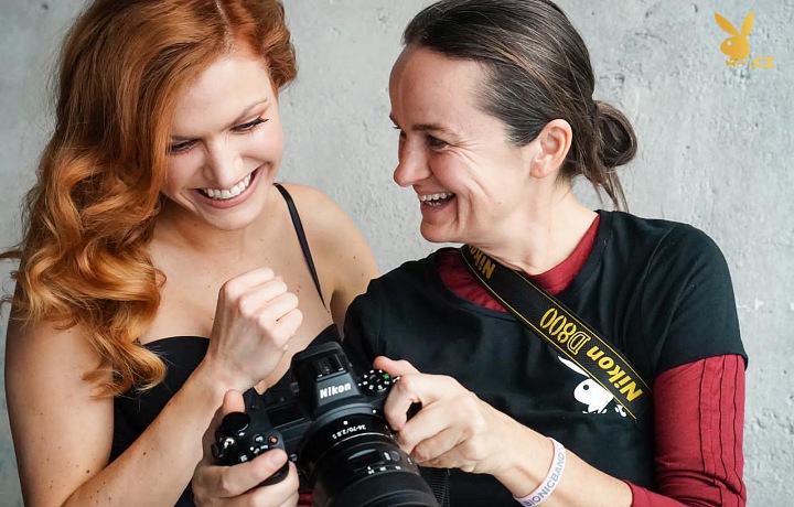 S Gabrielou Koukalovou při focení pro Playboy.