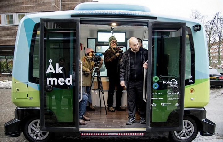 Self-driving bus, Stockholm