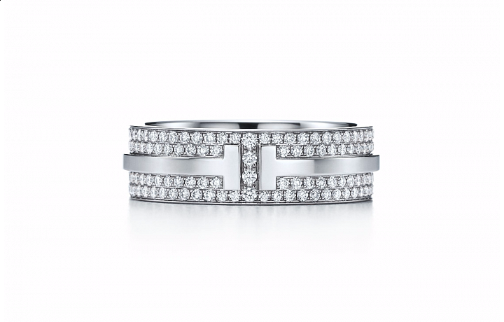 Tiffany T Two in white 18k gold with diamonds