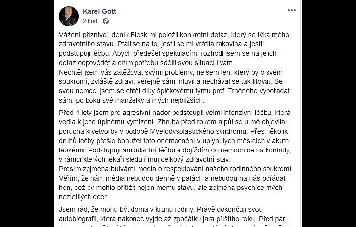 Vyjádření Karla Gotta