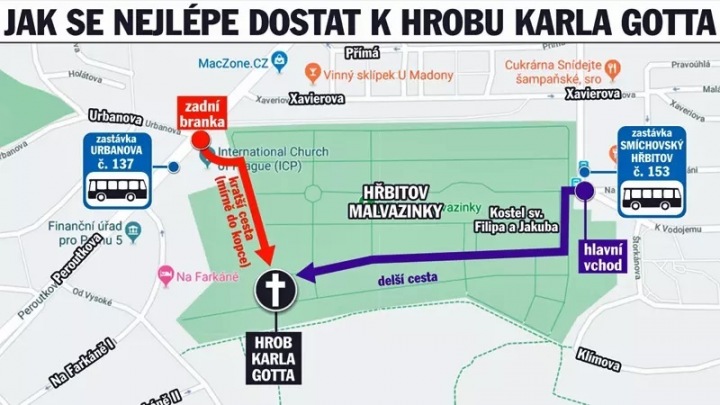 Ivana zveřejnila mapku k hrobu zpěváka. 