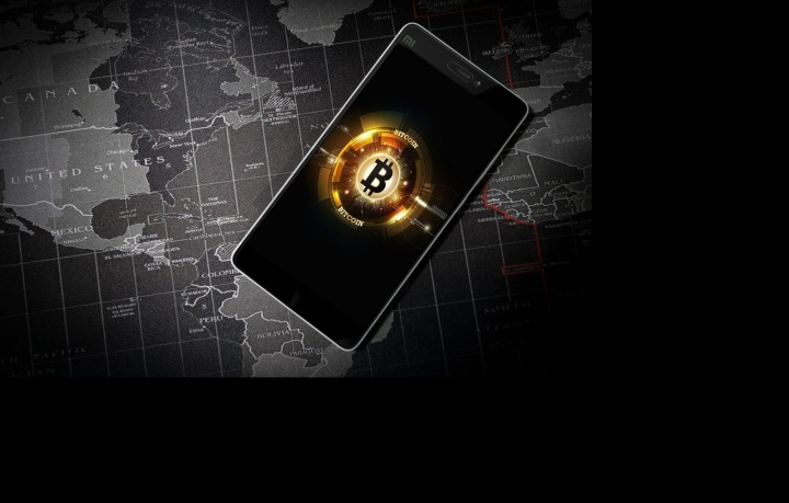 Bitcoin, mapa a telefon