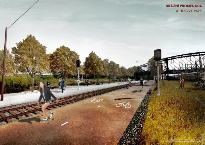 Drážní promenáda a liniový park nabídne dvě cesty