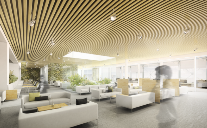 Vizualizace rekonstruovaného salonku ERSTE PREMIER LOUNGE