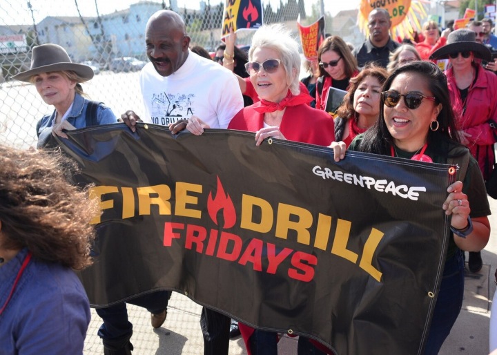 Jane Fonda na pochodu Greenpeace