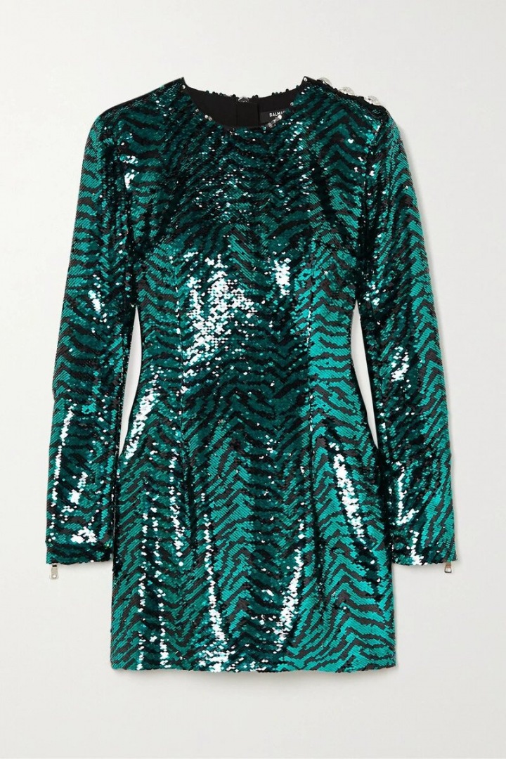 Metalické šaty Balmain