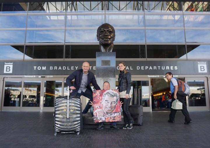 Dvořák na letišti v LA. 