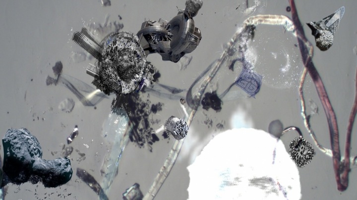 Nanočástice by měly cestujícího vtáhnout do obrazu. 