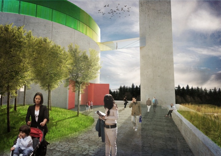 Kostel je postaven do tvaru kruhu, který znázorňuje plnost. 