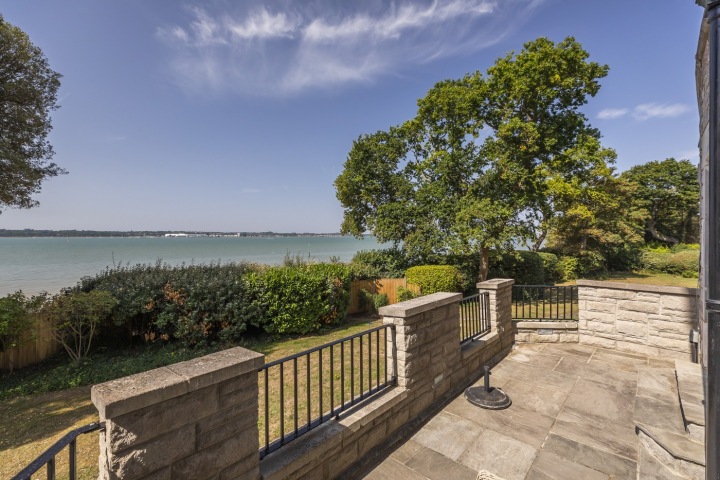 View of the private beach at Netley Castle