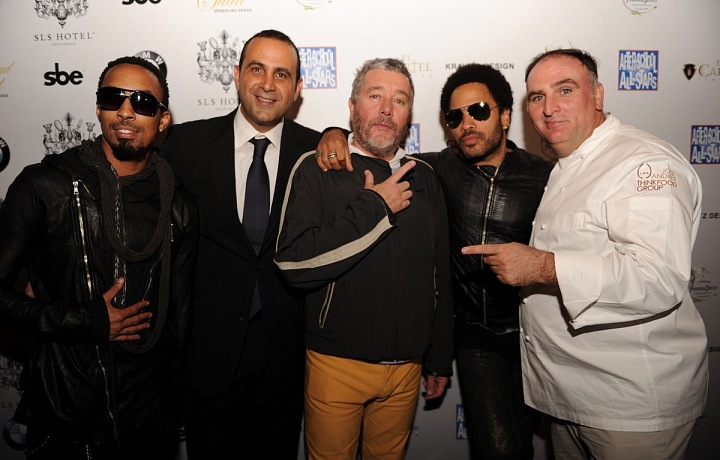 Otevření SLS South Beach, Dallas Austin, Sam Nazarian, Philippe Starck, Lenny Kravitz, & José Andrés
