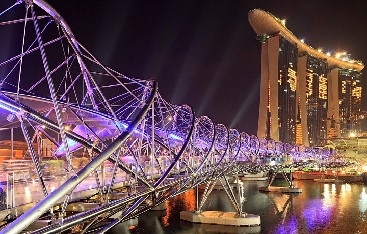 Helix Bridge and Marina Bay