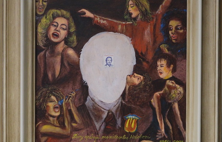 Obraz Václava Havla od Karla Gotta. 