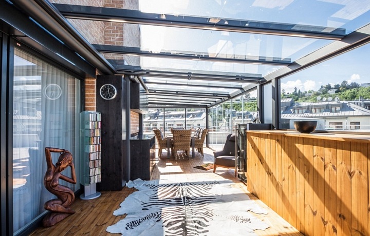 Zimní zahrada mezonetového bytu