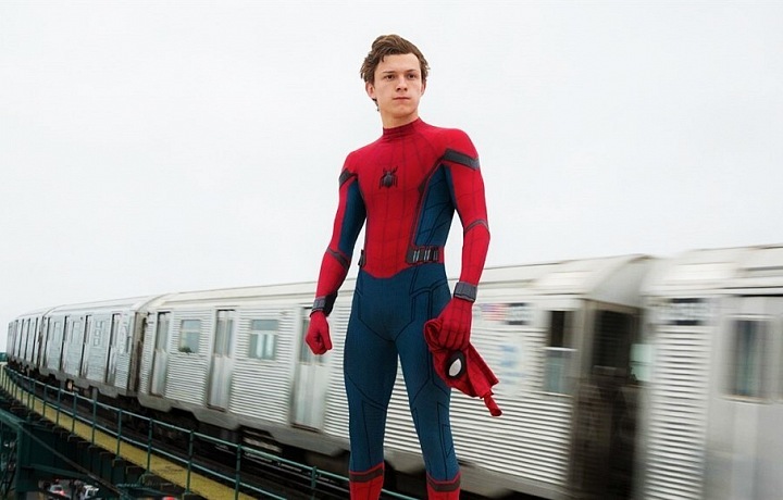 Tom Holland as a Spider-Man