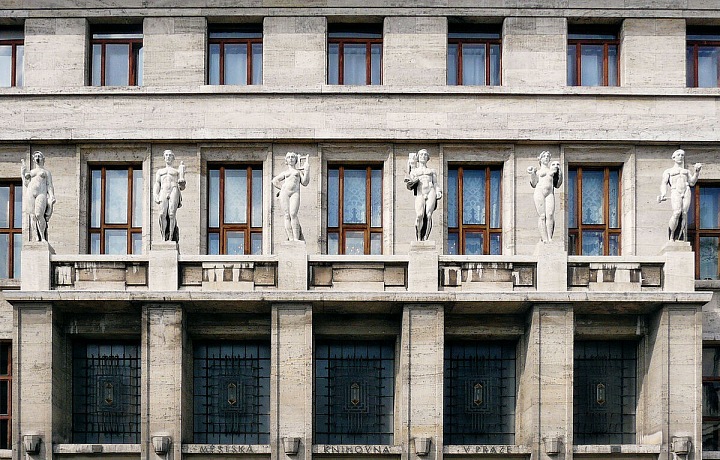 City library  in Prague - detail