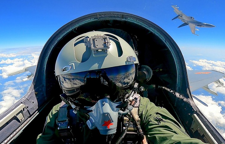 The planes are near the island