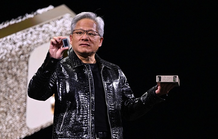 Jensen Huang at the Nvidia presentation in 2025